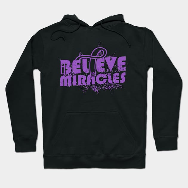 I Believe In Miracles Gastric Cancer Awareness Periwinkle Ribbon Warrior Support Survivor Hoodie by celsaclaudio506